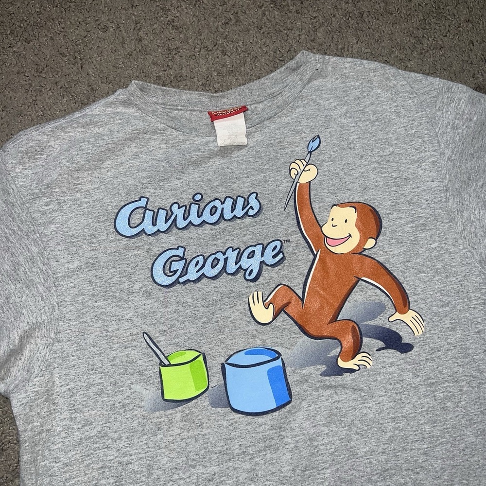 Curious George- Love That Monkey RARE Lic. OOP Grey T-Shirt Medium